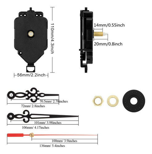 3 Reloj De Péndulo Mecanismo De Movimiento Diy Piezas