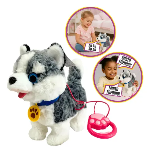 MｏDERN TｏYS製　SＩLVER PET Cachorro Pet Interativo Realista Som Imita Canta Late Anda Husky