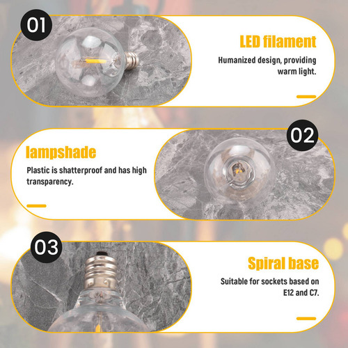 [ 6 Unidades De Bombillas Led De Repuesto G40, Casquillo De
