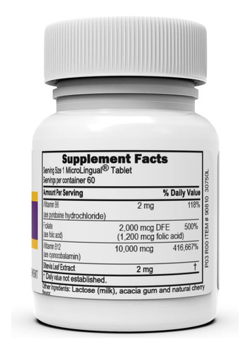 Superior Source Vitamina B12 B6 Ácido Fólico 60 Tabletas
