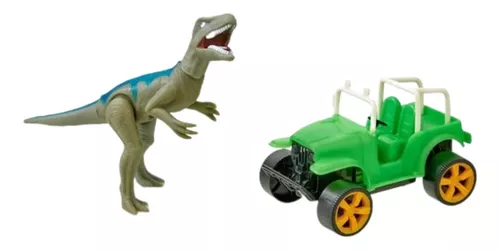 Brinquedo Dinossauro Rex Safari Dinossauro Carro E Boneco em