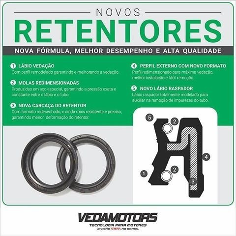 Imagem 2 de 3 de Retentor Bengala Honda Xre 190 A 2016 A Ved 5015 (par)