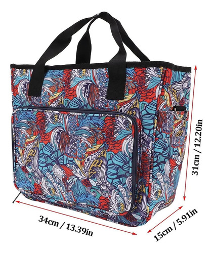 Bolso Porta Tejido Lana Palillos Crochet Tipo Cartera Grande