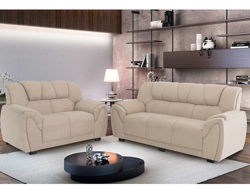 Sofa Parana Moscou 3 E 2 Lugares Cor Bege