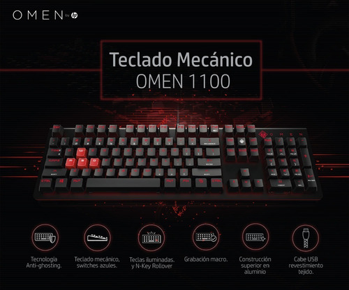 Oferta Teclado Gamer Modelo Omen 1100 Retro-iluminado Hp