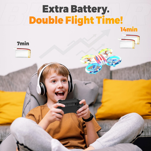 Drone Bezgar Hq051 Para Niños Rc Indoor Con Led 3d Flip De 3
