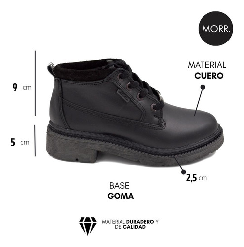 Borcego Corto Mujer Wallace Urban Cow Cuero Comodo Moda