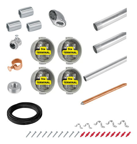 Kit Cfe Para 2 Medidor Acometida Mufa 3m Bifasico Para 220v