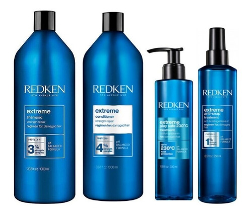 Shampoo Extreme 1000 Reparador+ Acond+protector+crema Redken