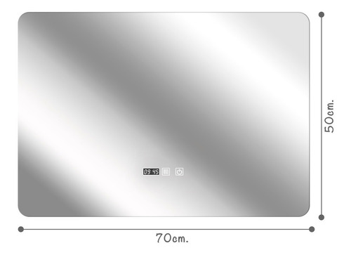 Imagen 5 de 10 de Espejo De Baño Digital Rectangular Smart Luz Led.