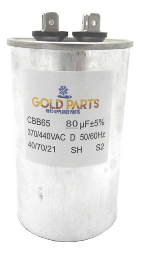 Capacitor De Trabajo De 80 Mfd  ±6% 370 - 440 Vac  10000afc