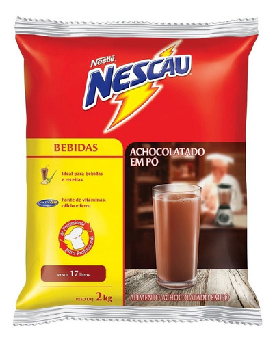 Kit 3 Pacotes Achocolatado Em Pó Nescau Nestle Total 6kg