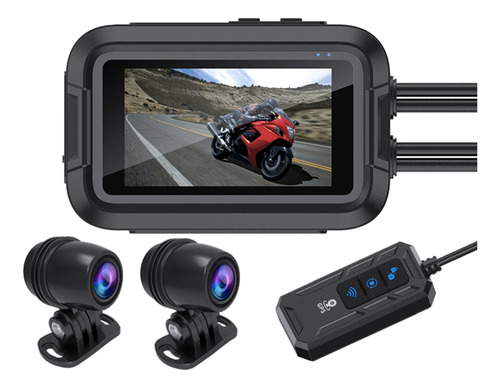 Cámara Dual Dvr De 1080p A Prueba De Agua Para Moto, Wifi, G