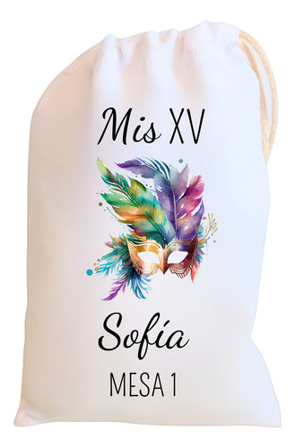 1 Bolsa De Tela Para Cotillón Personalizadas Con Cordón