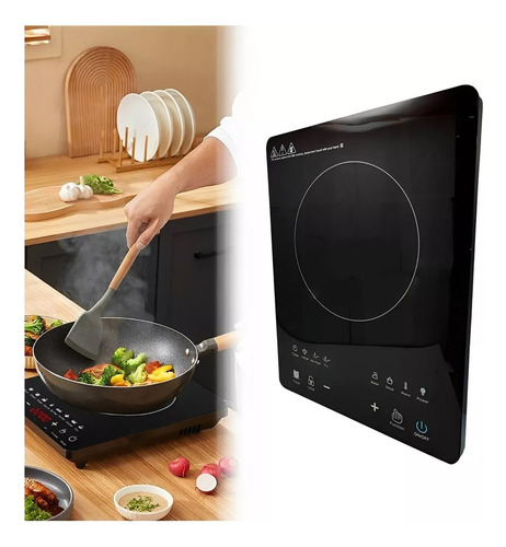 Fogão Elétrico Cooktop Vijodi De Indução 1800w De Sobrepor Cor Preto 220v
