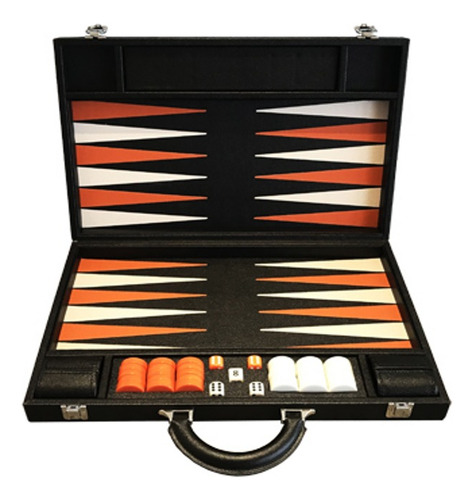 Juego De Backgammon Maletin Camel / Negro