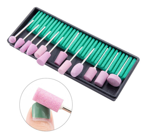 Kit De 12 Brocas Lijadoras Para Pulir Y Reparar Uñas