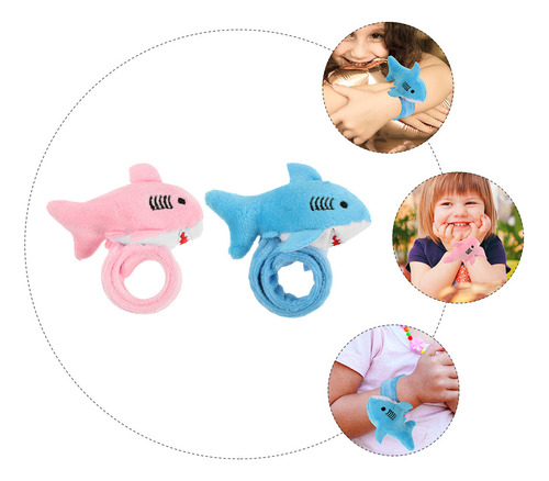 2 Pulseras De Peluche Con Forma De Tiburón Para Bofetadas, J