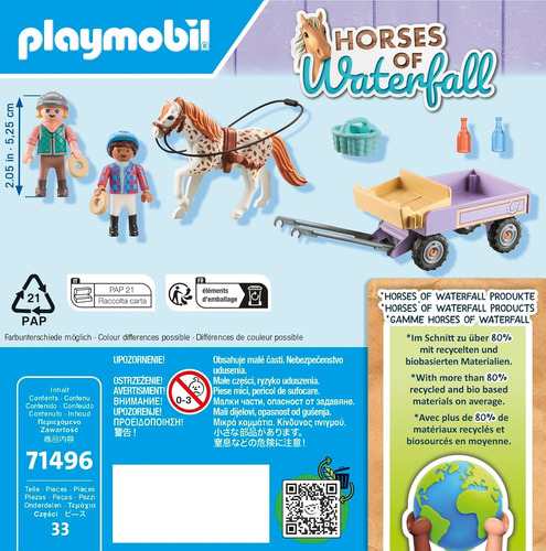 Playmobil Carruaje Con 1 Pony Animales 33pcs 2 Figuras 71496 Carruaje Poni