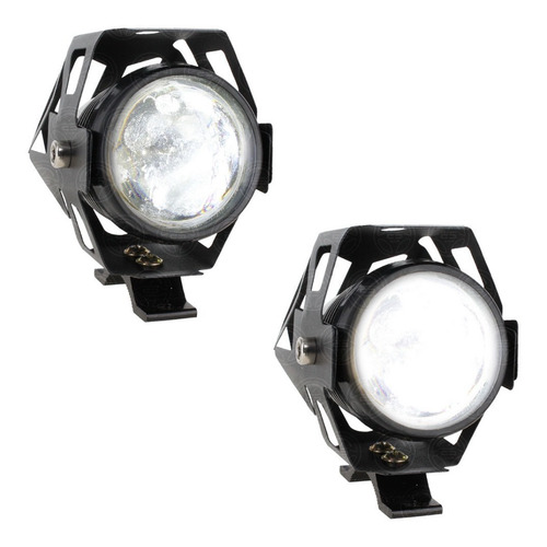 Faro Led Lupa Auxiliar U5 Estrobo Carcasa Moto Universal