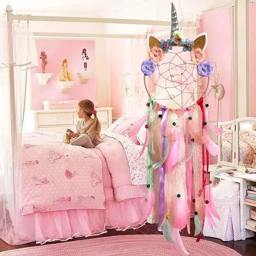 Atrapasueños Unicornio 2 Piezas Hecho A Mano Atrapa Sueños