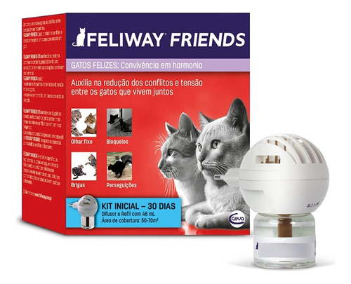 Feliway Friends Difusor Refil 48ml Bem Estar Feromonio Gato
