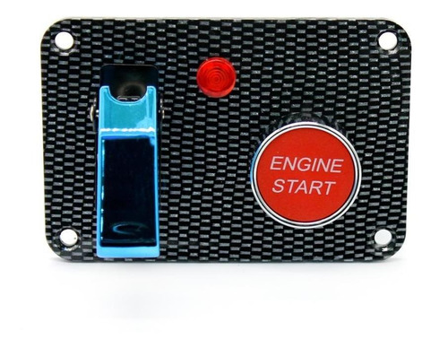 Car Engine Start Push Button Blue Cover Toggle Switch Panel
