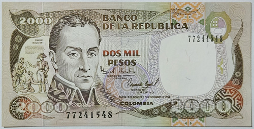 Billete 2000 Pesos 17/dic/1994 Colombia Unc