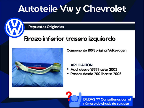Brazo Inferior Trasero Izquierdo Audi, Passat