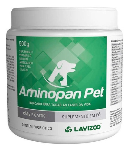 Aminopan Pet Cães E Gatos 500g Suplemento Vitaminas- Lavizoo