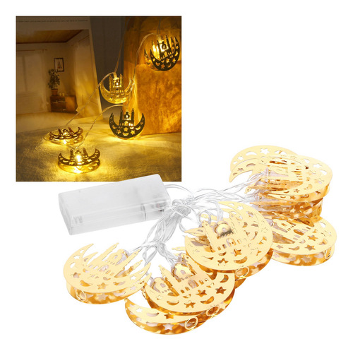 Cadena De 10 Luces Led Con Forma De Luna, Luces Decorativas