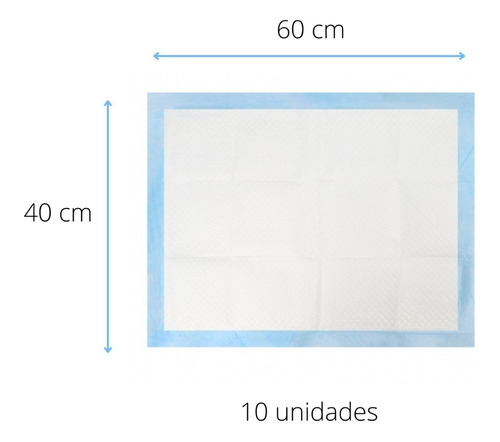 Imagen 2 de 10 de Pack 10 Pañales Sabanillas Perro 60 X 40 Cm