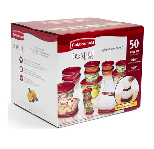 Rubbermaid 50 Piezas Hallazgo Fácil Tapa Del Alimento Del Al