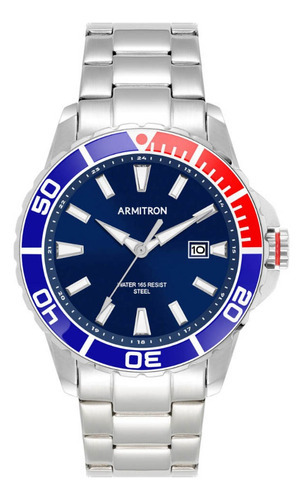 Reloj Armitron Caballero Extensible Color Plata 205526nvsv Color De La Correa Plateado Color Del Bisel Azul Color Del Fondo Azul Marino