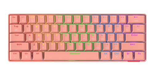 Imagen 6 de 7 de Teclado Mecánico 60% Bluetooth Switch Red- Daidai Stk61 Rosa