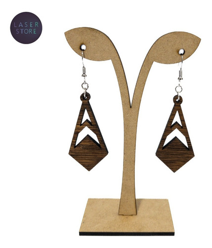 Aretes Aros Mujer Otoño-primavera Arrows Madera Chocolate