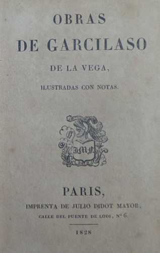 Garcilaso De La Vega 1828 Obras