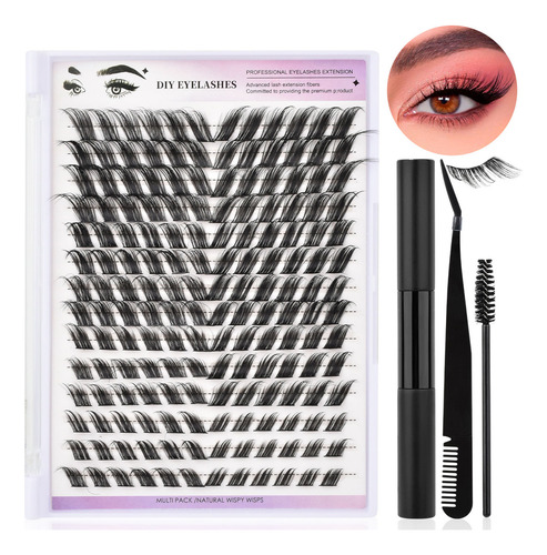 168 Racimos Kit De Pestañas Postizas Reutilizables 12-18mm