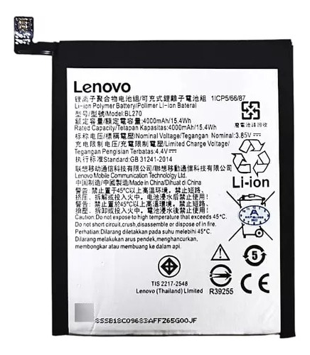 Bateria Pila Motorola G6 Play E5 Lenovo Bl-270 K8 Note