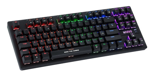 Imagen 3 de 8 de Teclado Gamer Marvo Kg901 Tkl Español Ñ Rainbow Rgb Sw Blue