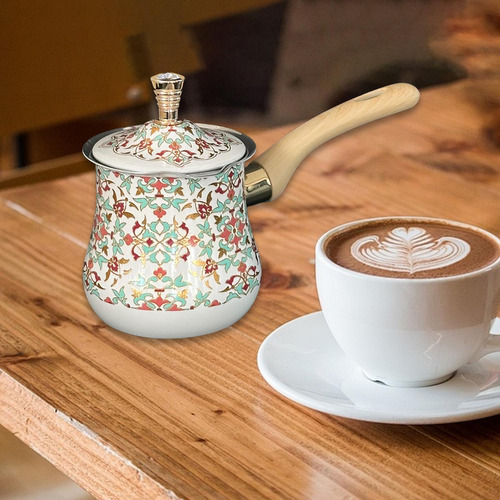 Cafetera Turca Calentador Para Leche 550 Ml Patrón Rojo