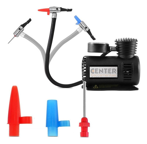 Kit Compressor Ar Bomba Calibrar Pneus Roda Aro Libras Bar