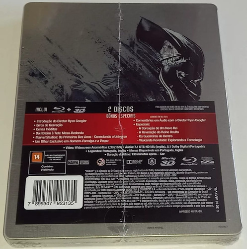 Blu-ray Steelbook Pantera Negra 3d/2d Original Novo Lacrado
