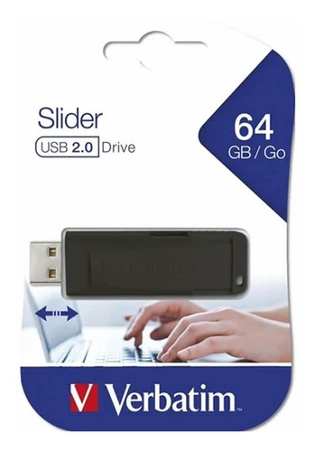 Pendrive Usb 64gb Verbatim Slider Retractil 98698 Blister