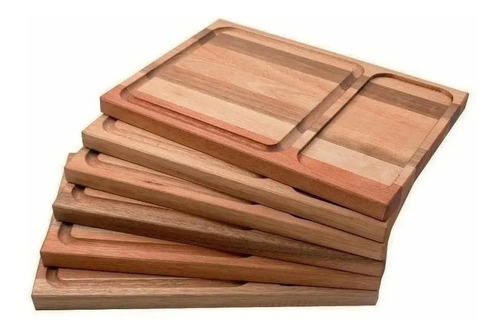 Platos Madera Asado Tablas Con Division Regalo