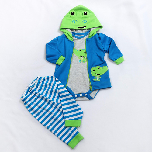 Ropa Para Muñeco Reborn Niño Cocodrilo Conjunto 3 Piezas