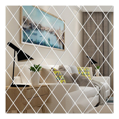 Adhesivo De Pared Acrílico Con Espejo De Diamante De 100 X 5