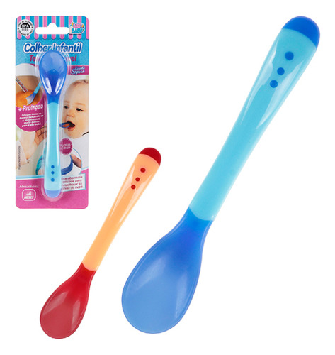 Colher Para Bebe De Silicone Sensitive Quente E Frio
