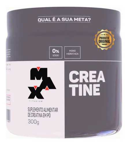 Creatina 300g Pura 100% Monohidratada Max Titanium Sabor Sem sabor