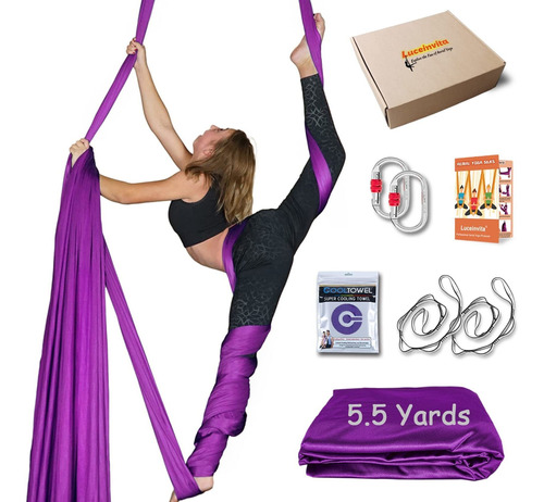 Sila Aerea 5.5 Yarda Yoga Antigravedad Para Todo Nivel Kit